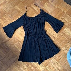Off the shoulder black romper